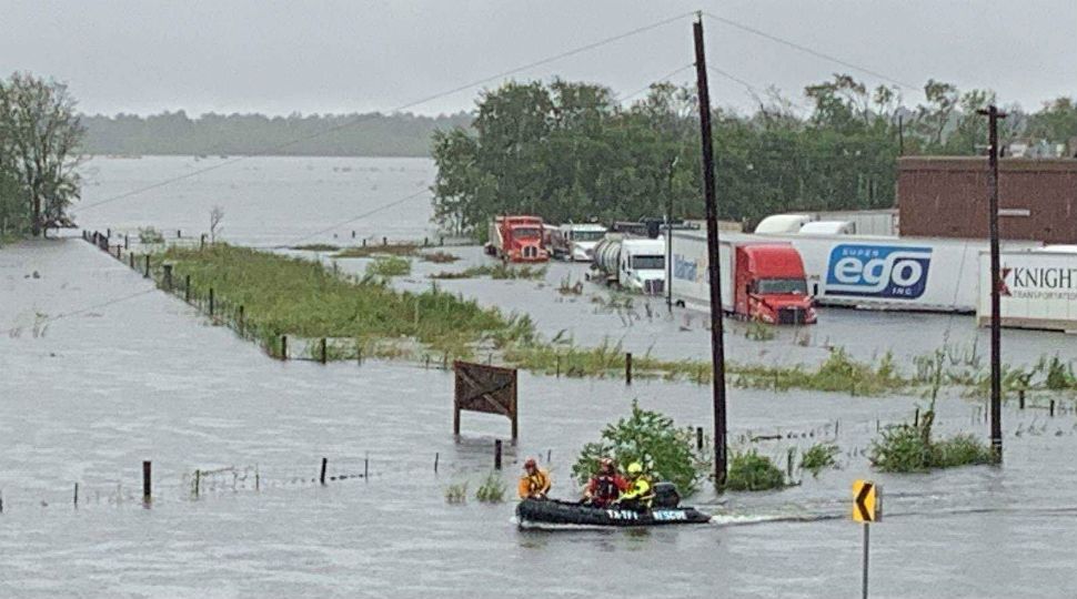 City of Schertz first responders treading through high waters in the Houston-area during the aftermath of Tropical Storm Imelda (Courtesy: City of Schertz) 