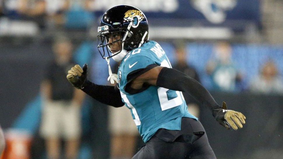 FILE - In this Thursday, Sept. 19, 2019, file photo, Jacksonville Jaguars cornerback Jalen Ramsey covers a Tennessee Titans player during the first half of an NFL football game in Jacksonville, Fla. The Jaguars have no idea what's next for disgruntled cornerback Jalen Ramsey. If the past is any indication, it's sure to include something out of the ordinary.(AP Photo/Stephen B. Morton, File)