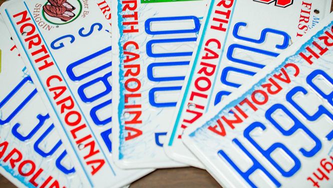 North Carolina license plate