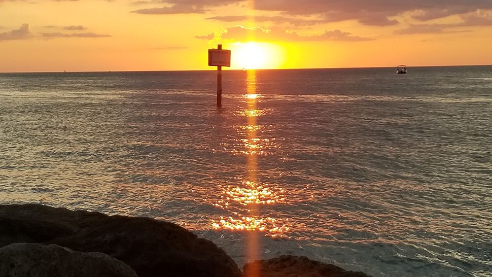 Submitted via the Spectrum Bay News 9 app: Sunset in Madiera Beach, Sunday, September 29, 2019. (Courtesy of viewer Joseph Dipaola)