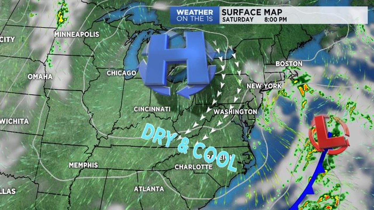 With the passage of a cold front Thursday evening, a much cooler airmass will begin settling in for the weekend.