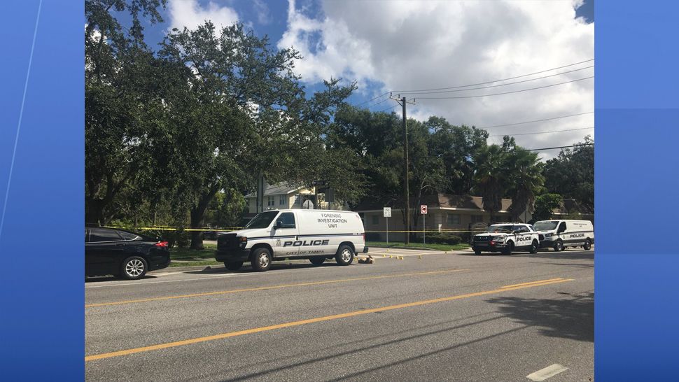 The Tampa Police Department is on scene of shooting in the 600 block of south Willow Avenue. (Jorja Roman, staff)