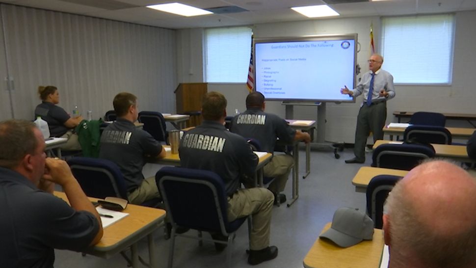 A Manatee County School District training session for School Guardians, Thursday, Sept. 13, 2018. (Angie Angers, staff)