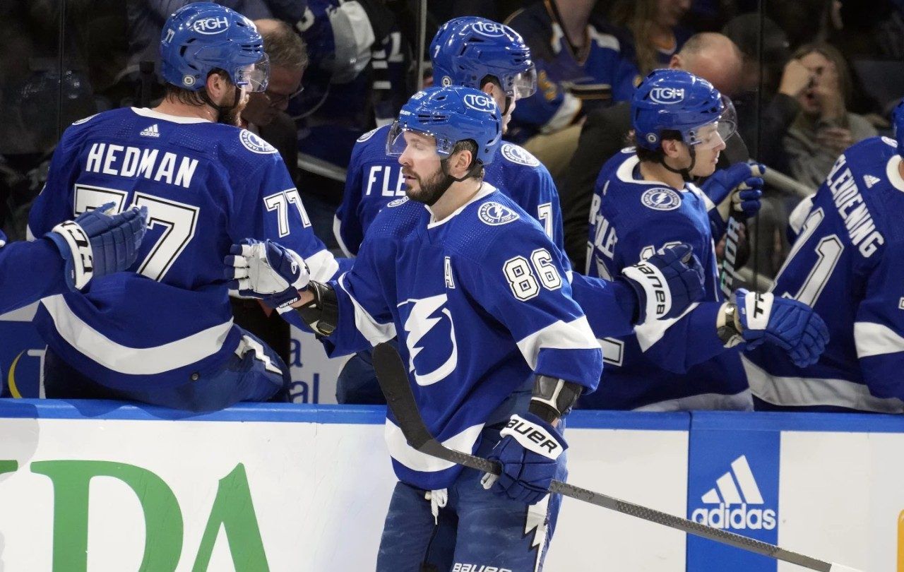 Kucherov became the first player in the league to reach 100 points this season (AP PHOTO)