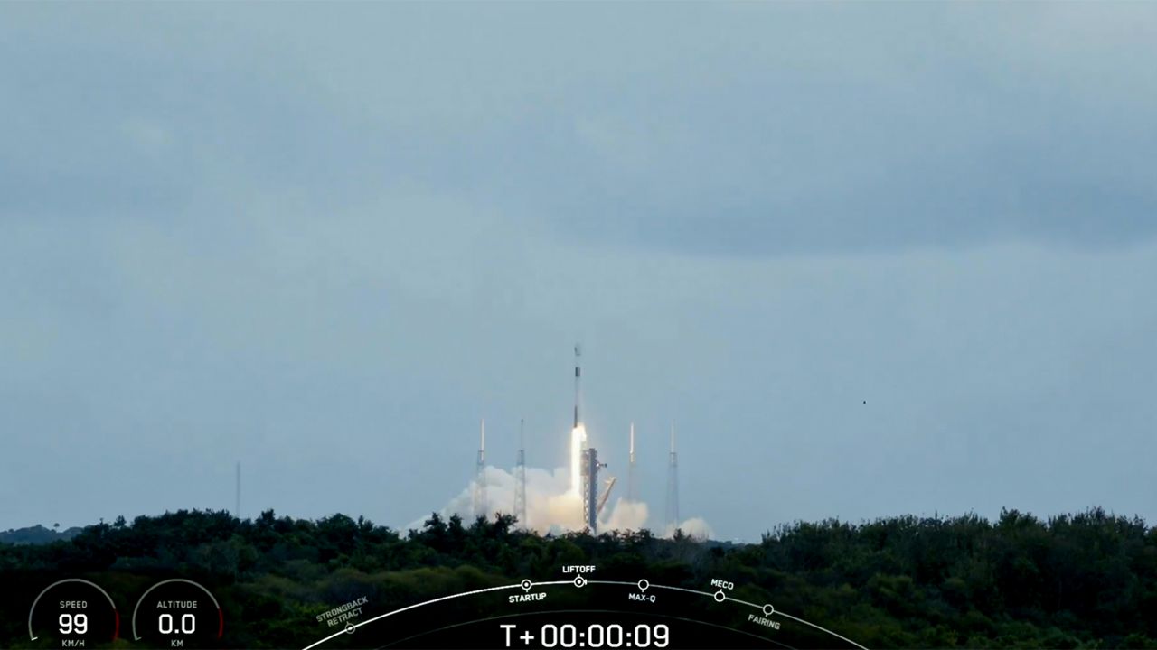 SpaceX’s Falcon 9 rocket took off from Space Launch Complex 40 at Cape Canaveral Space Force Station on Monday, Oct. 07, 2024.  The Hera mission will determine how much change there has been to Dimorphos’ orbit around its bigger sibling Didymos. (SpaceX)