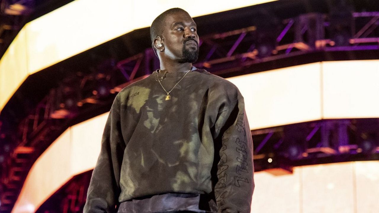 FILE - This April 20, 2019 file photo shows Kanye West performing at the Coachella Music & Arts Festival in Indio, Calif. (Photo by Amy Harris/Invision/AP, File)