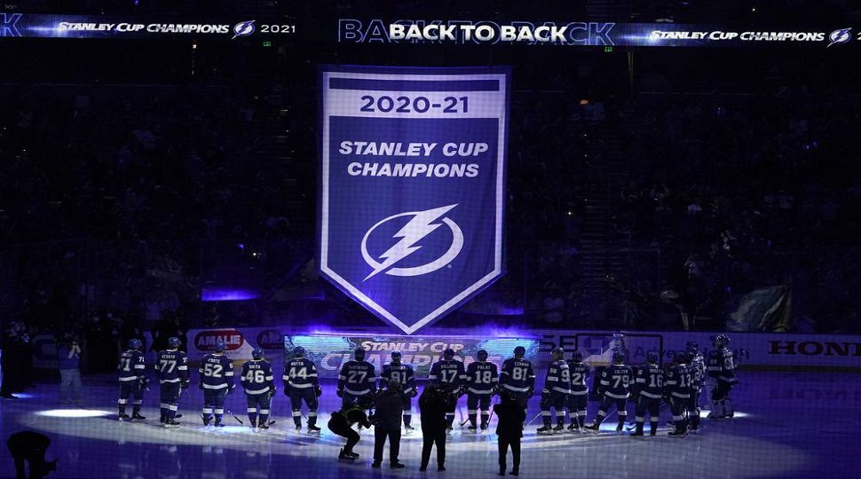 2021 NHL Stanley Cup Final Champions Tampa Bay Lightning Banner