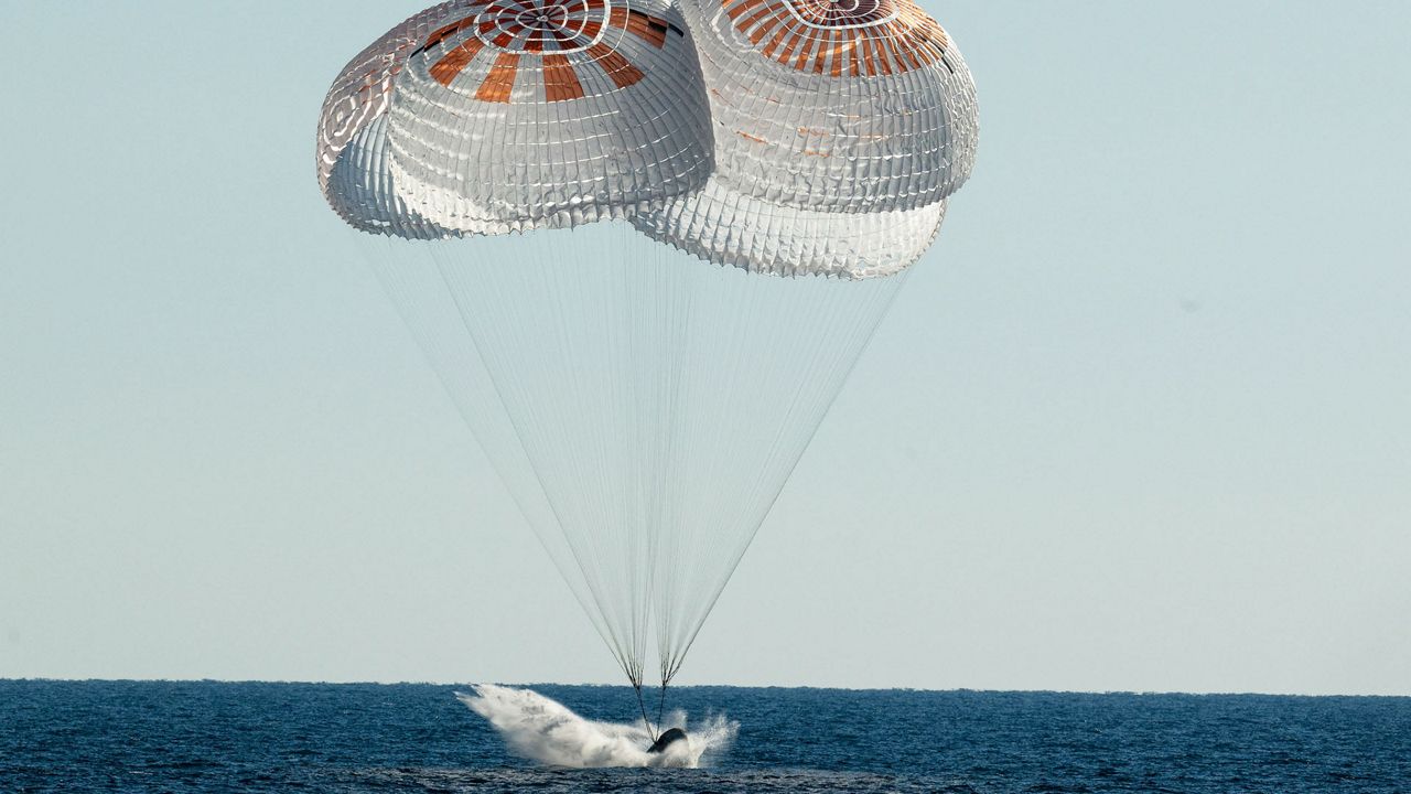 Astronauts with the SpaceX Crew-4 mission splashdown inside the Crew Dragon spacecraft Freedom after leaving the from the International Space Station. (NASA)