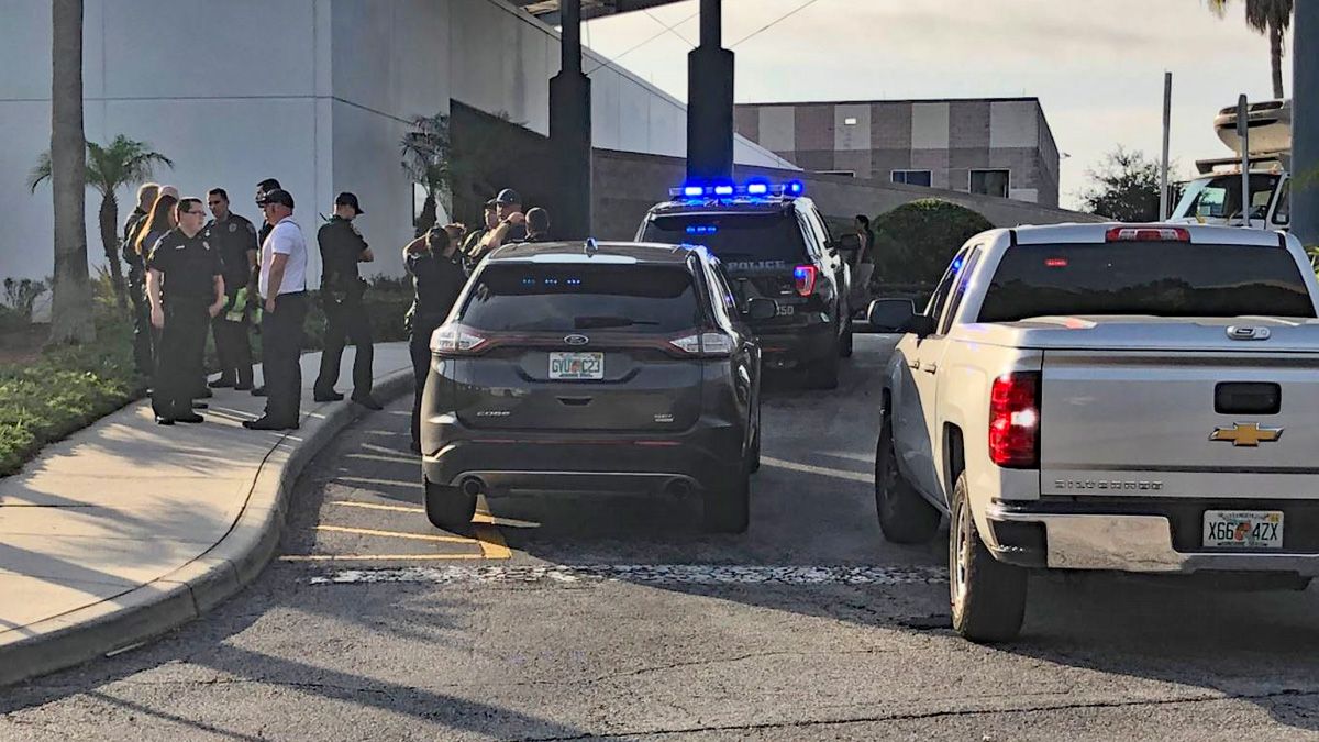 According to the Maitland Police Department, one of the suspects allegedly carjacked someone at the apartment complex and then crashed the car.  That man fled on foot and was caught at the RDV Sportspex. (Jesse Canales/Spectrum News 13)