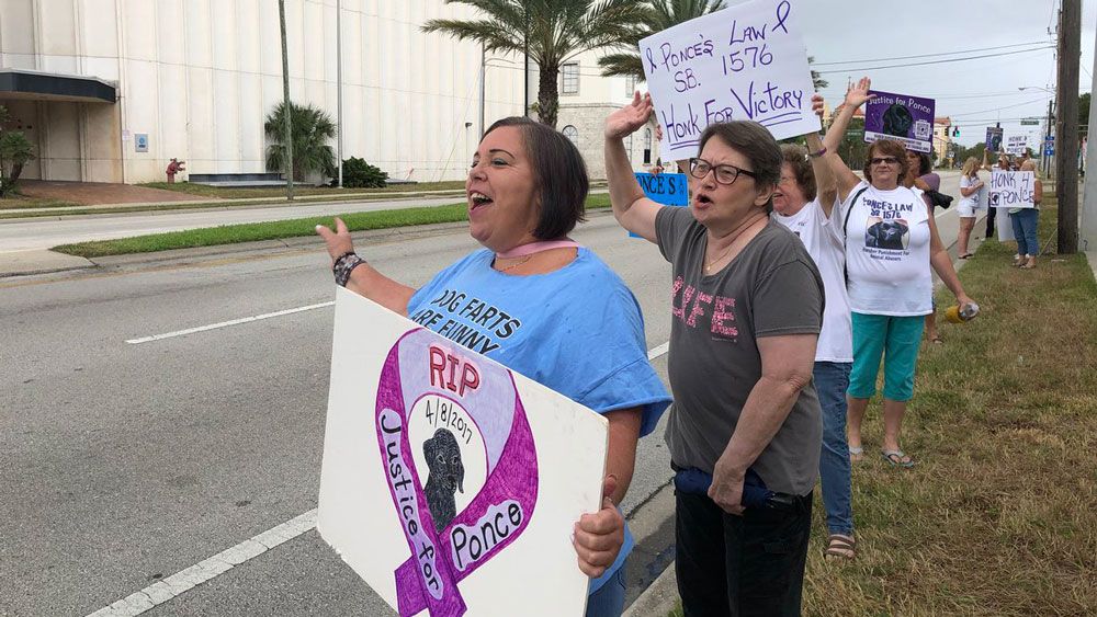 A group in Daytona Beach that pushed for Ponce's Law celebrates the fact that the law is now in effect. (Brittany Jones, Staff)