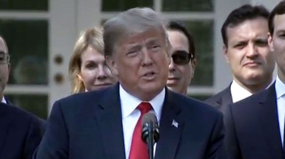 President Trump announces the new United States Mexico Canada Agreement Monday. (Spectrum News DC)