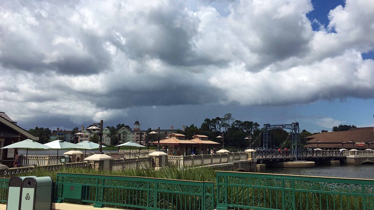 Sent to us with the Spectrum News 13 app: Isolated showers over Disney Springs on Tuesday, October 1, 2019. (Photo courtesy of Daniel Wallace, viewer)