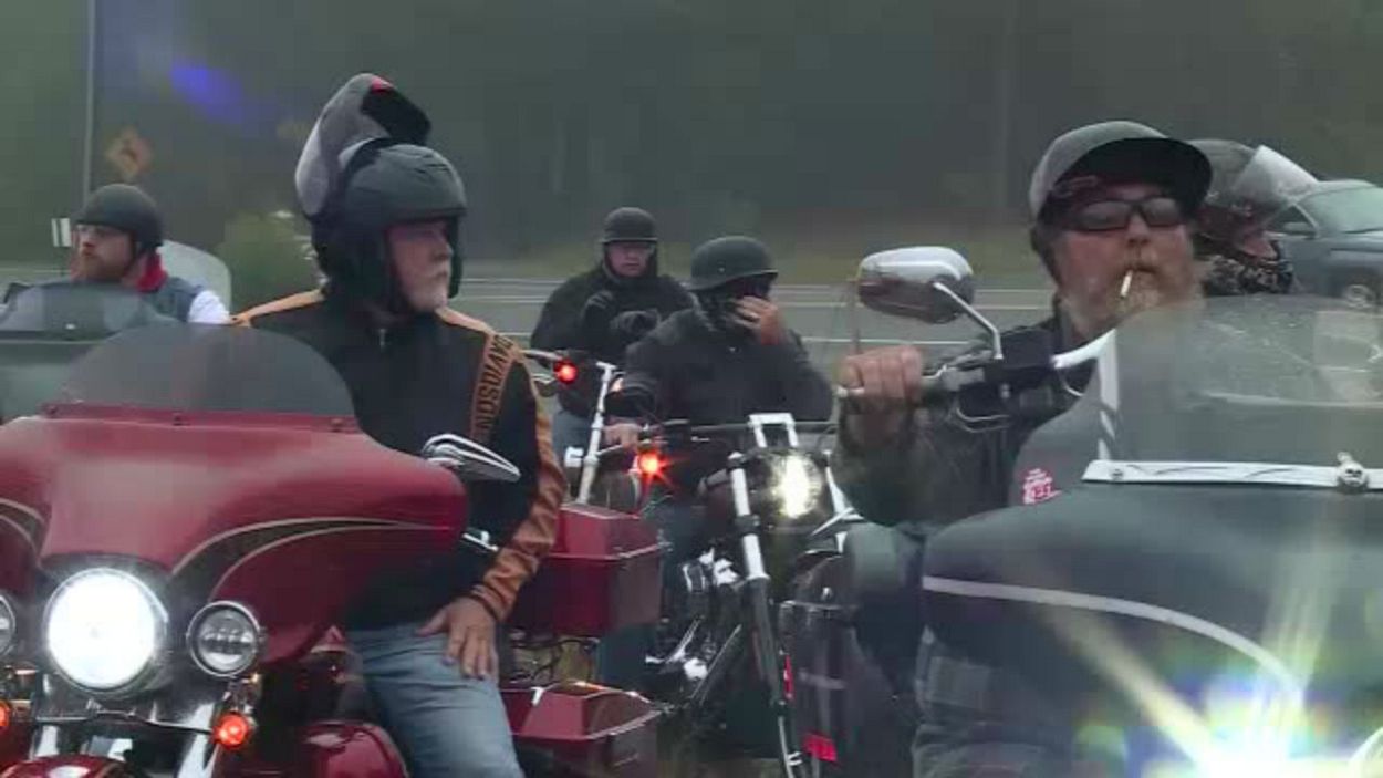 Bikers escort bullied teen to school