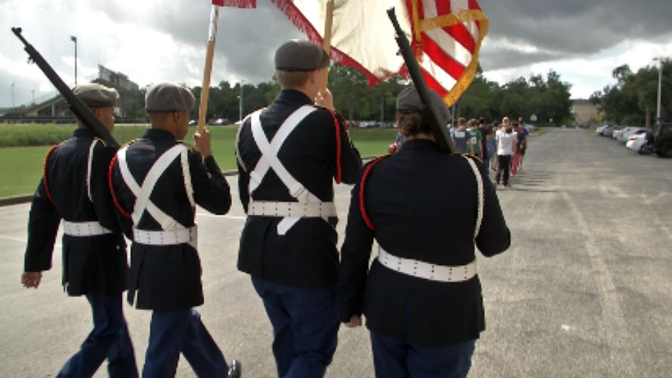 The Winter Springs JROTC was the only school group in the entire state of Florida selected to march in a parade that will mark the anniversary of the attack on Pearl Harbor. (Jeff Allen, staff)