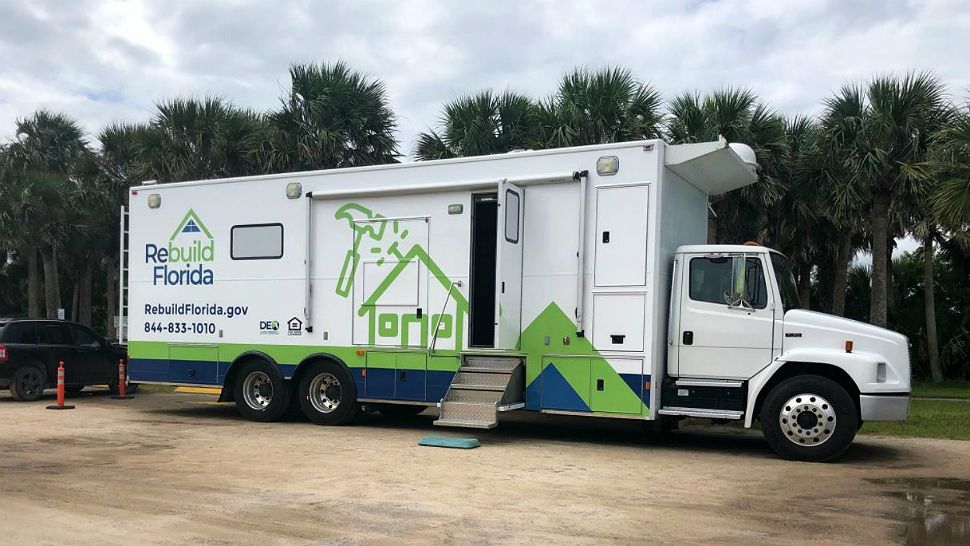 The Rebuild Florida bus is making stops in areas that were hit the hardest by hurricanes across Florida. (Brittany Jones/Spectrum News 13)