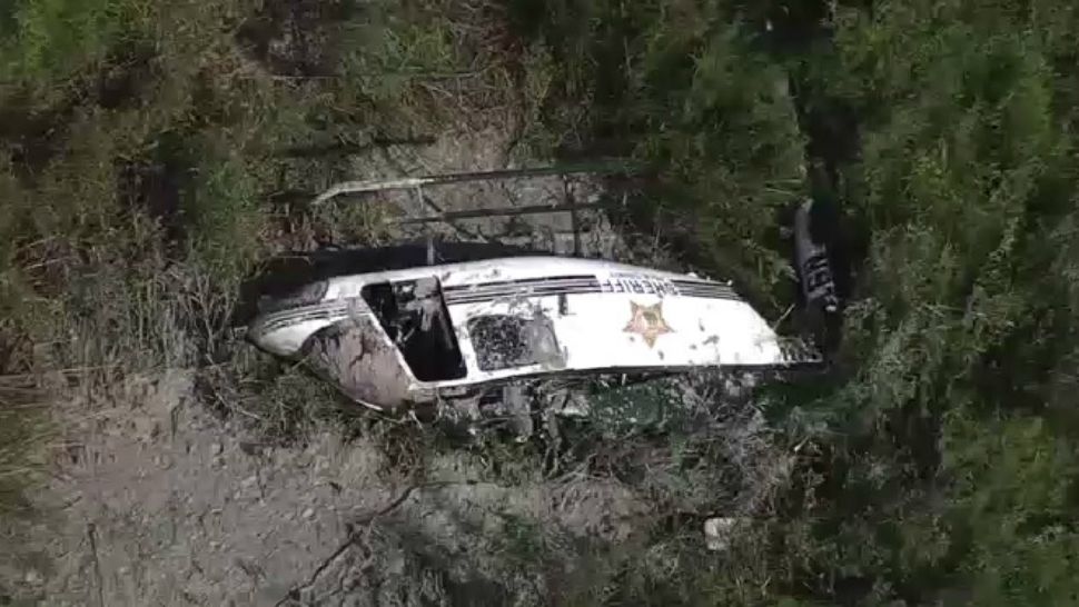 A Polk County Sheriff's Office helicopter had a hard landing while responding to a similar incident. (Sky 9)
