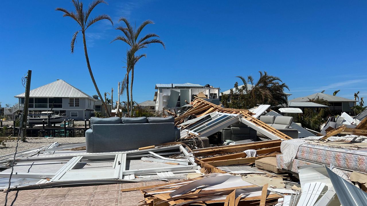 Destruction seen across St. James City on Pine Island. (Spectrum News/Kenny Morales)