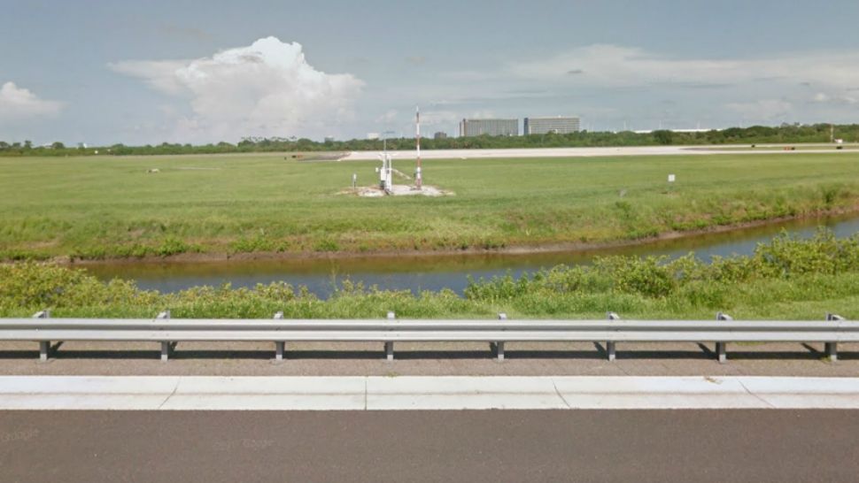 Tampa airport weather station known as ASOS (Automated Surface Observation System) from Google Maps