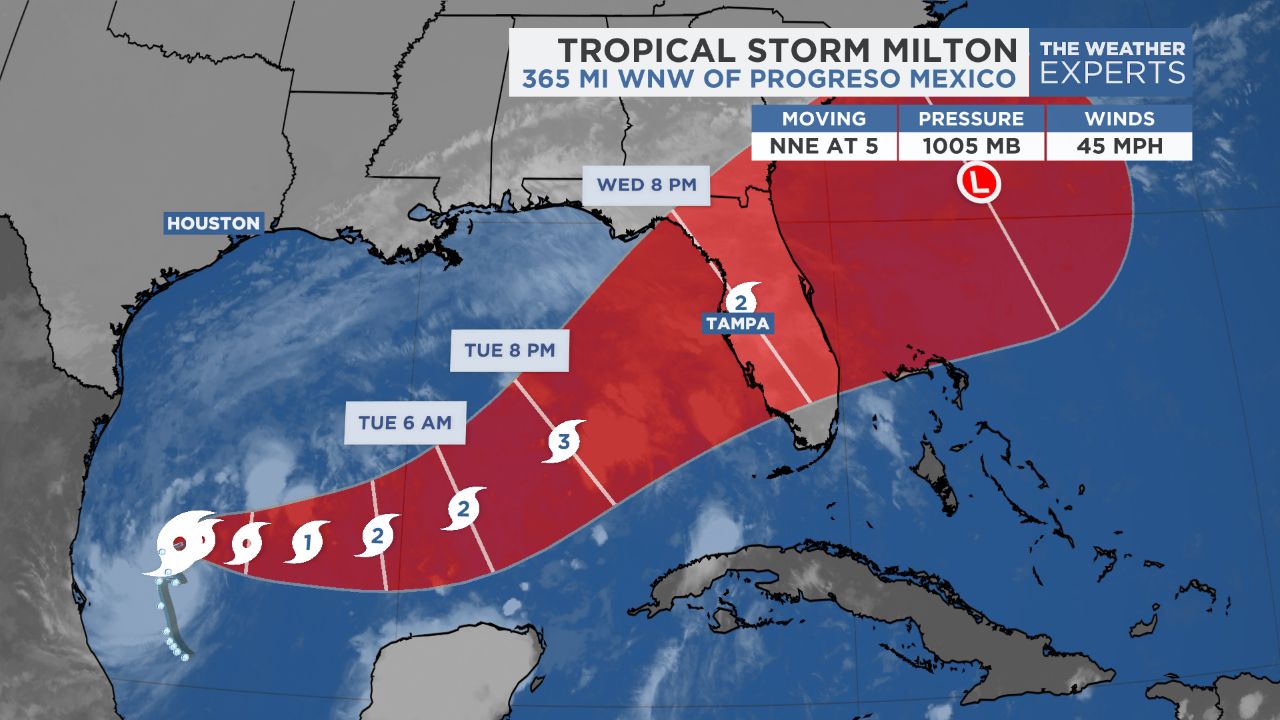 Tropical Storm Milton Forecast Cone (Spectrum News)