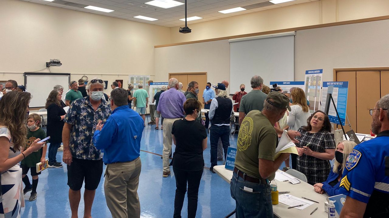 A public meeting took place Wednesday for people with questions about Piney Point's future. (Michael Alden/Spectrum Bay News 9)