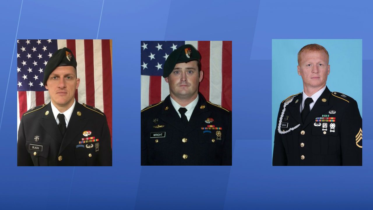 left Staff Sgt. Bryan C. Black, center Staff Sgt. Dustin M. Wright, right Staff Sgt. Jeremiah W. Johnson (a photo of Sgt. La David T. Johnson has not yet been released)