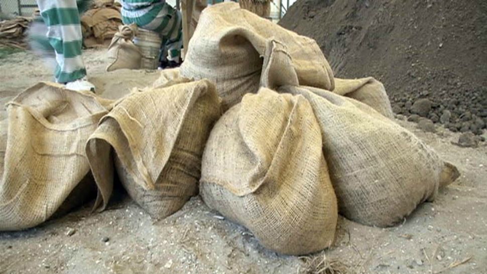 Sandbags filled at a site, ready for use. (Spectrum News)