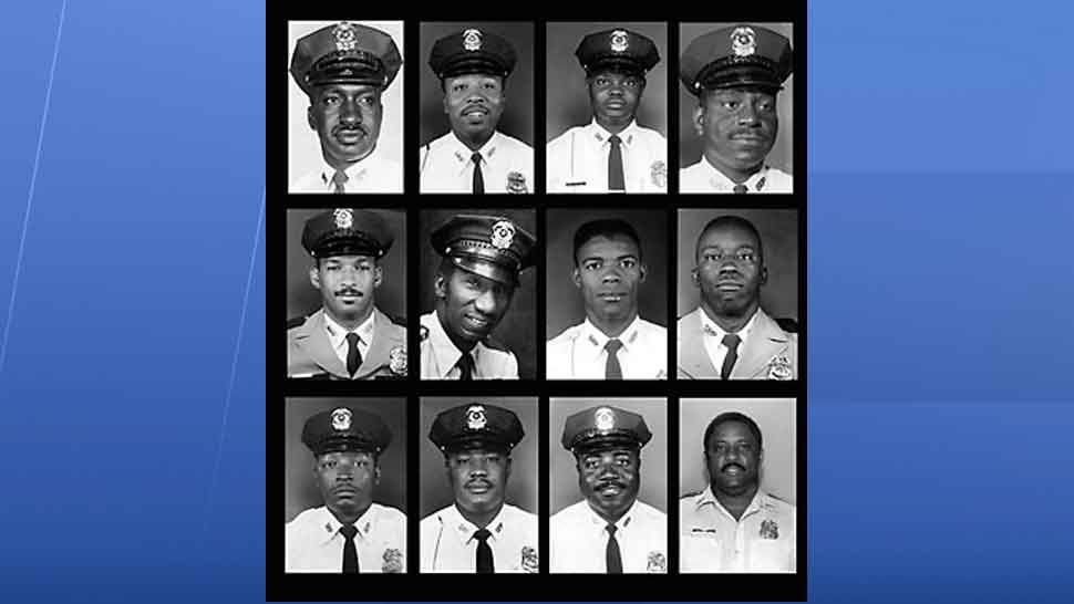 St. Petersburg's "Courageous 12," a group of African American police officers who served and protected St. Petersburg's south side in the 1960s and later sued the department to end segregated policing. (Courtesy: City of St. Petersburg)