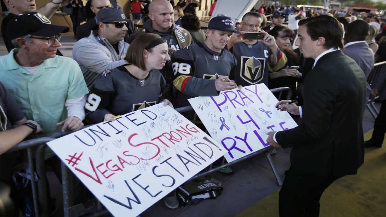 Golden Knights fans before opening game