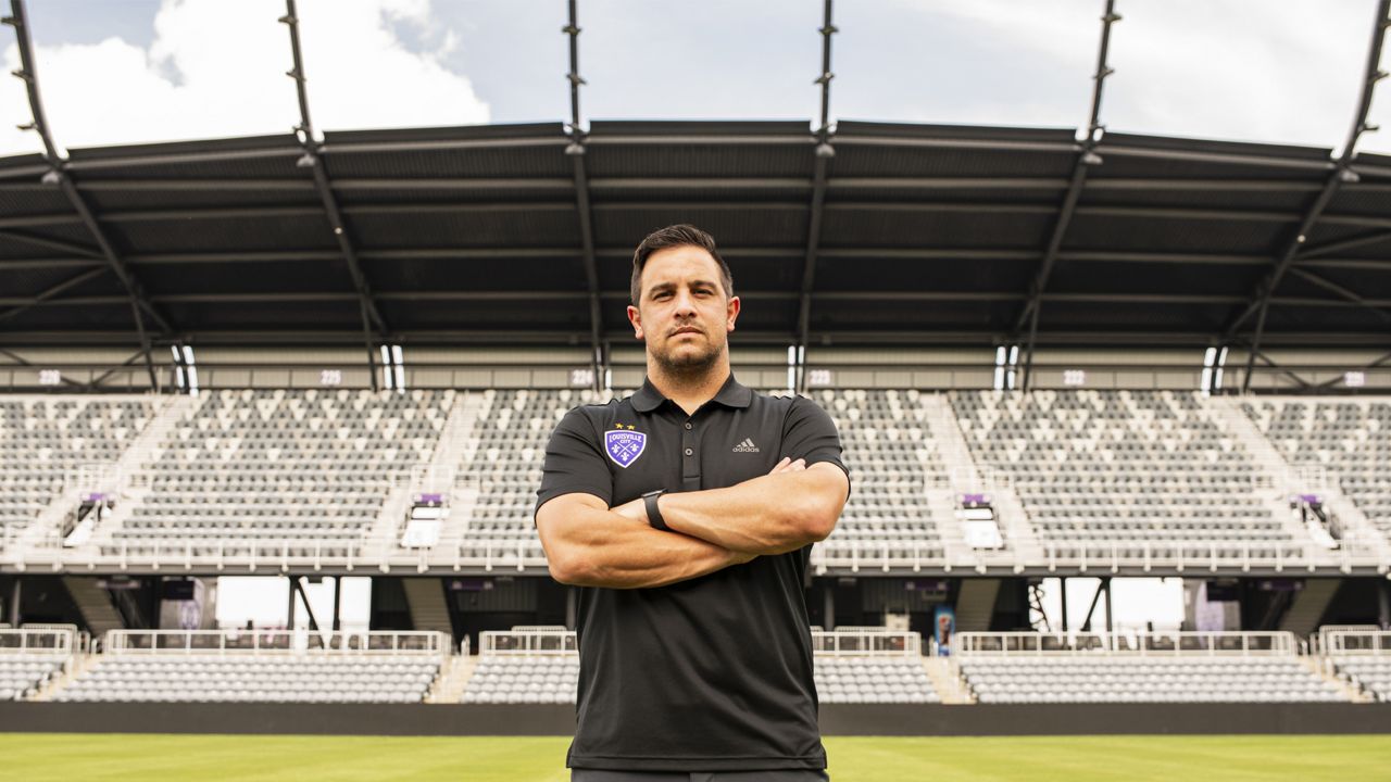 Louisville City FC and Danny Cruz have agreed to a new multi-year contract establishing Cruz as the club’s permanent head coach on October 11, 2021. (Louisville City FC/Connor Cunningham)