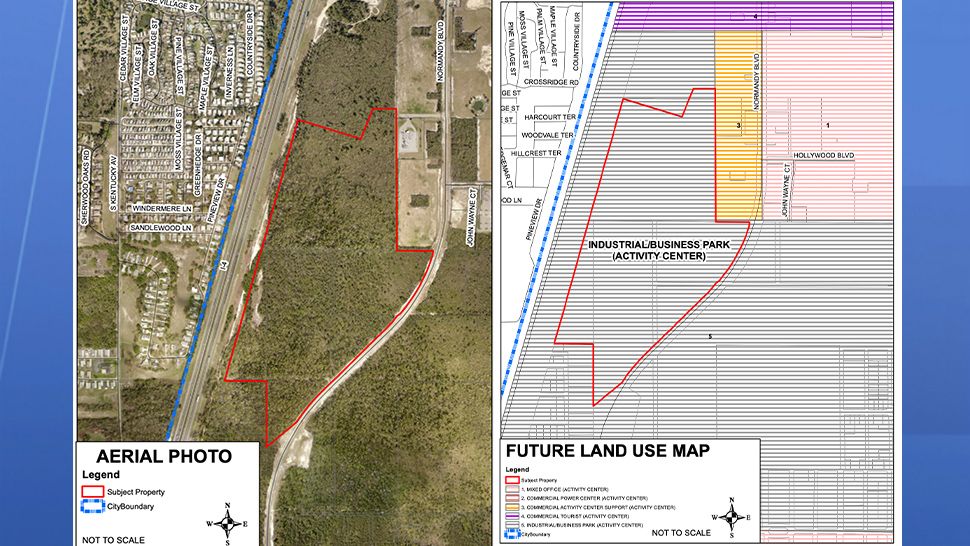 Deltona commissioners voted unanimously to rezone this 85 acre lot off Normandy Blvd and I-4 to industrial use. (Courtesy of City of Deltona)