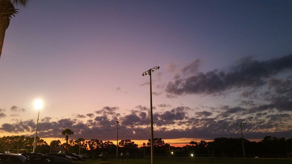 Sent via Spectrum News 13 app: Sunset Friday at baseball fields in Port Orange. (Heather Fortini, Viewer)