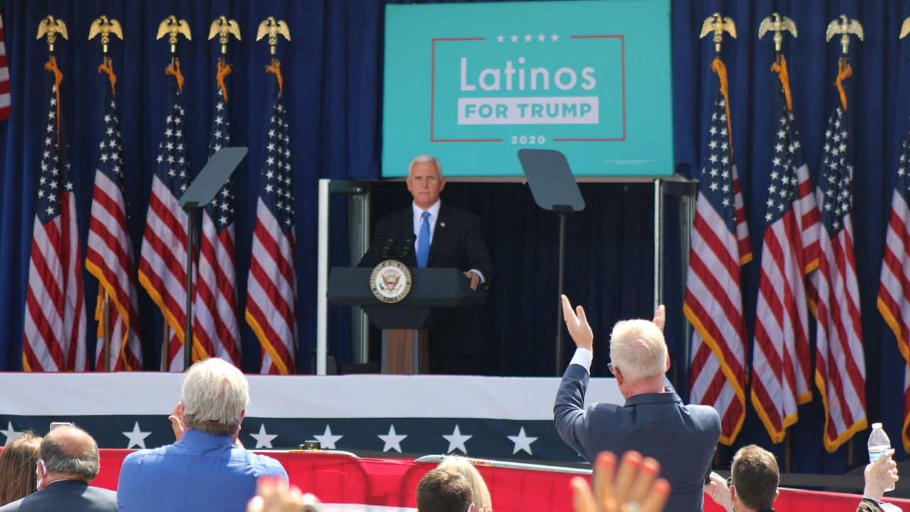 Vice President Mike Pence speaks at a Latinos for Trump event in Orlando, October 10. (Greg Angel, Spectrum News)