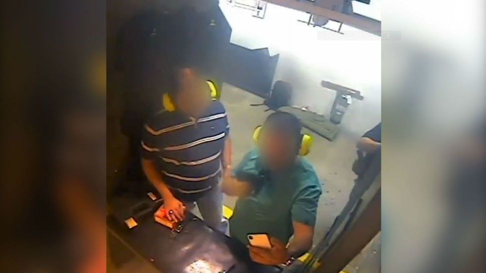 A Texas gun range says it has banned two men for life after one pointed a pistol at his friend’s head while taking a selfie. Top Gun Range posted surveillance video of the incident, which shows a range safety officer intervening and escorting the men out. (Associated Press/Oct. 11)