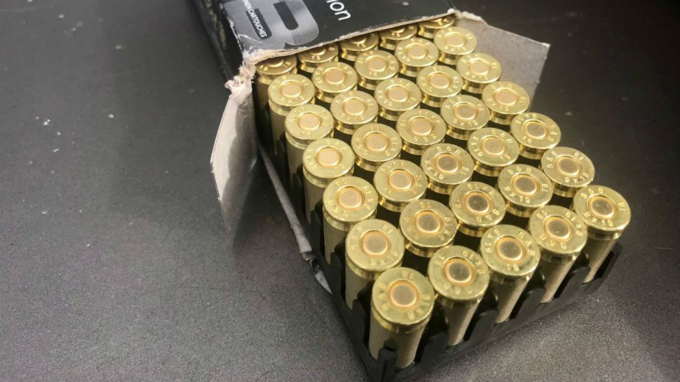 Kurt Mullins, a Melbourne, Florida actor, ordered some supplies for his latest performance on Amazon. But when he opened the damaged box, he was shocked to see ammo fall out. (Greg Pallone/Spectrum News)