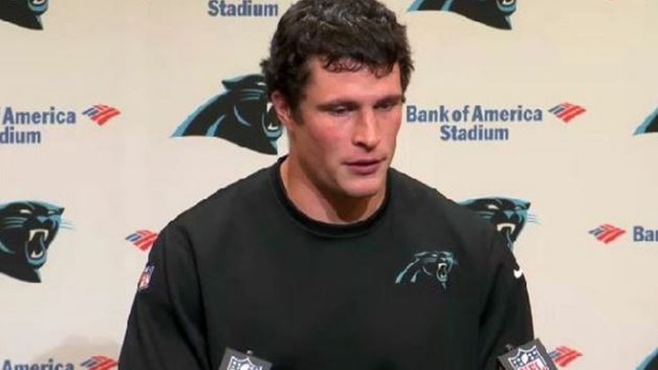 Kuechly talks at a press conference awhile back