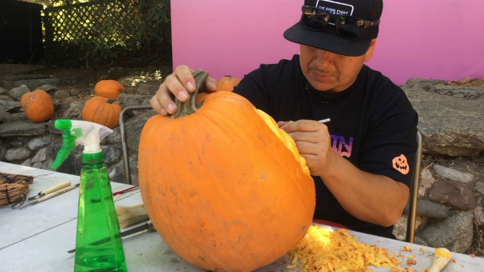 Artist Marc Vigil takes pumpkin carving to a whole new level using clay tools to make his creations come to life. 