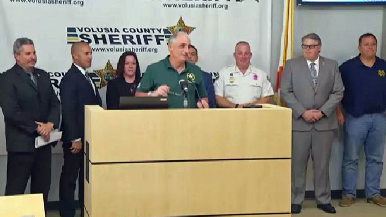 The Volusia County Sheriff's Office speaks about 'Operation Unlawful Attraction' at a presser. (Spectrum News image)