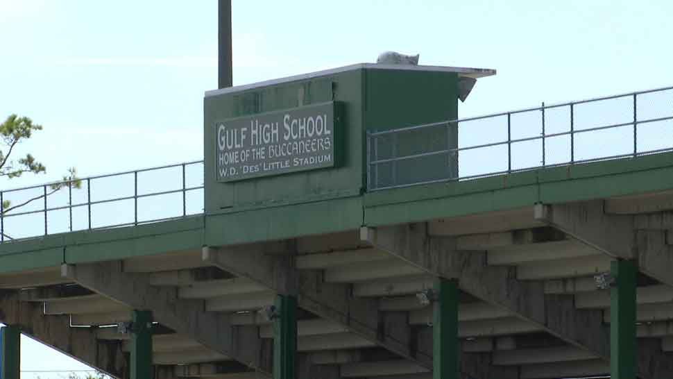 W.D. "Des" Little Stadium at Gulf High School. (Tim Wronka/Spectrum Bay News 9)