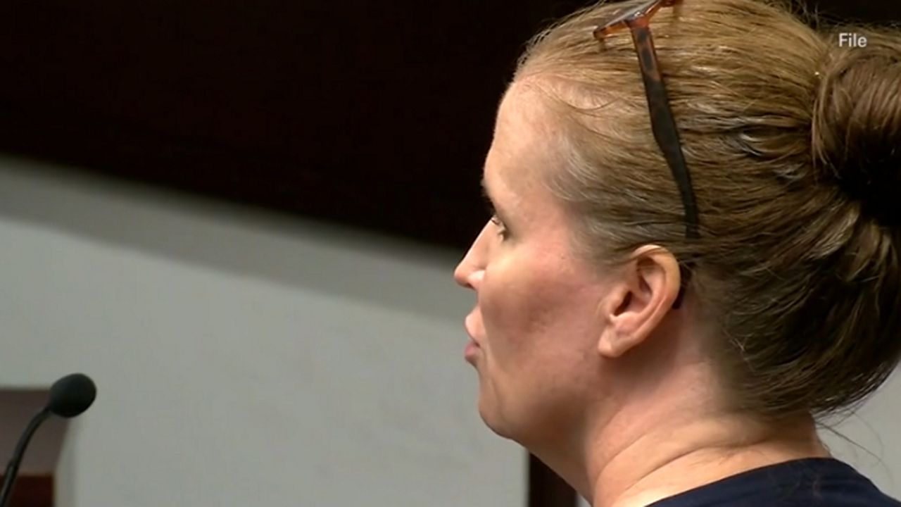 Rebecca Fierle appears in court on July 25, 2019 in this file image. She's the subject of multiple criminal investigations stemming from her activities as a professional guardian. (File)