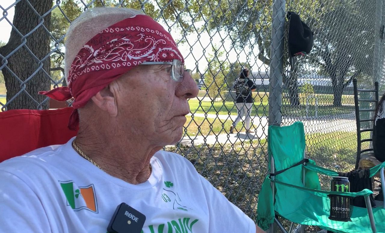 Buddy Herrera sits at Escobar Park in San Antonio (Spectrum News)