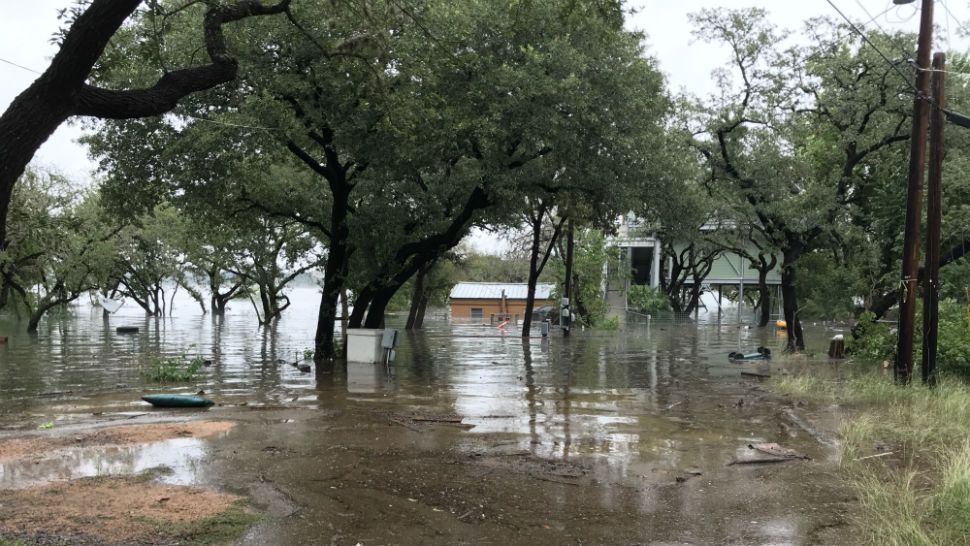 Flooding at Graveyard Point as Lake Travis levels continue to rise. (Spectrum News/ Travis Recek)