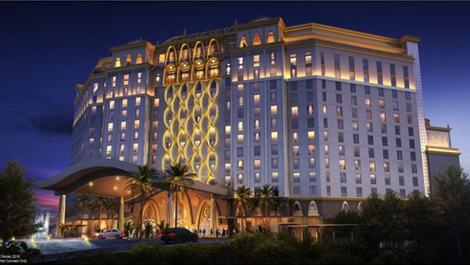 Concept art of the new hotel tower being built at Disney's Coronado Springs Resort. (Disney)