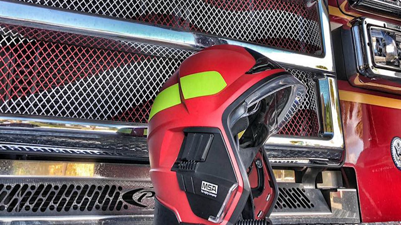Titusville Fire is looking at a new type of helmet -- the MSA Cairns XF 1 -- that is designed to be safer and align with cancer awareness programs. (PHOTO: Titusville Fire Department)