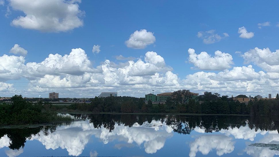 Submitted via the Spectrum News 13 app: It was another hot day in Central Florida, with some areas reaching record-breaking temperatures. Here's a view from the Dr. Phillips area. (Courtesy of Karen Lary)