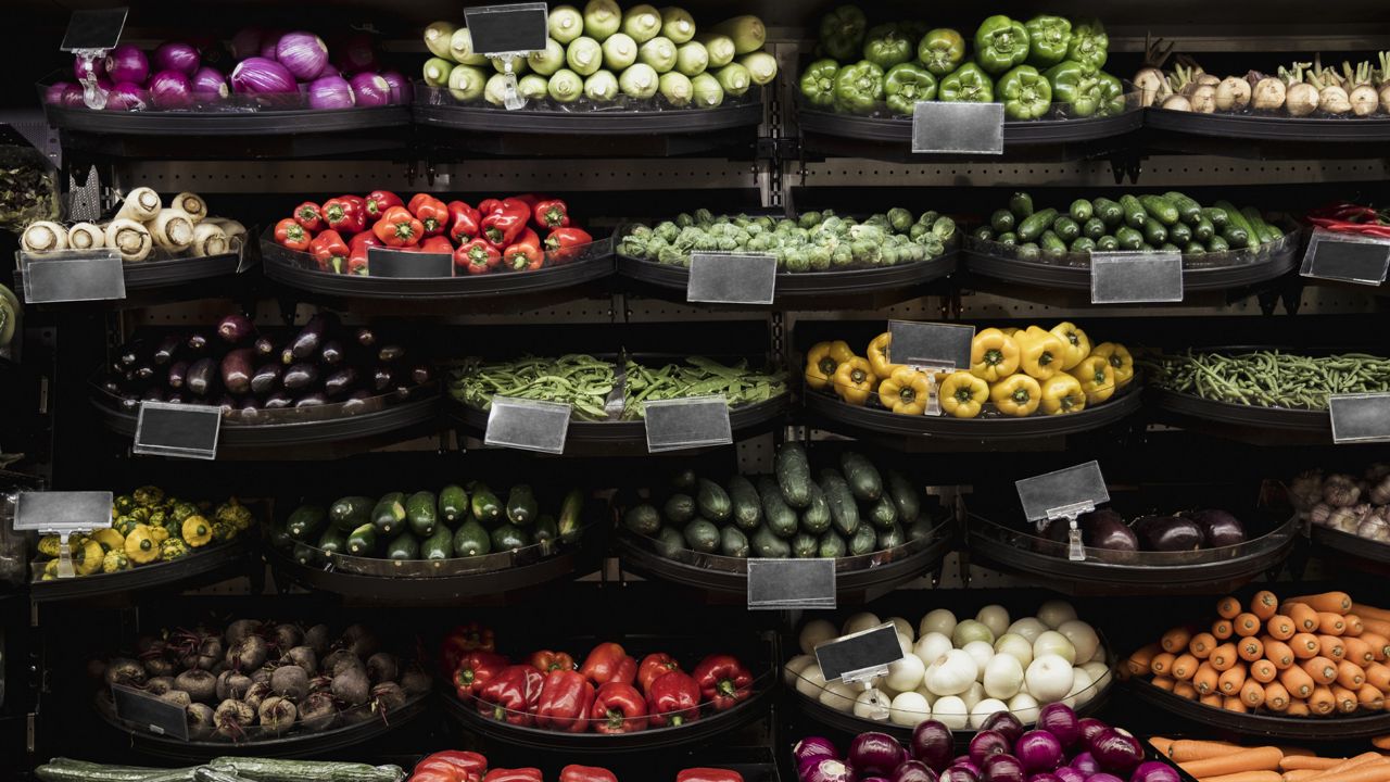 fresh vegetables at a supermarket