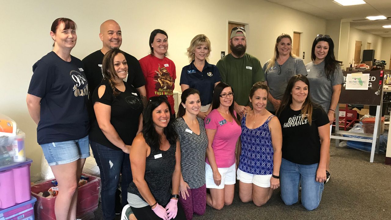 Family and members of the 45th Space Wing, 920th Rescue Wing and AFTAC unit based at Patrick Air Force Base packed up donations to send to Tyndall Air Force Base in the Panhandle. 