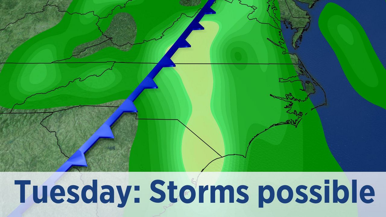 Storms possible Tuesday graphic