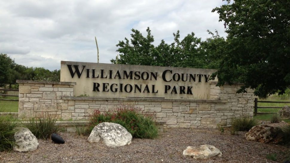 Williamson County Regional Park sign. 
