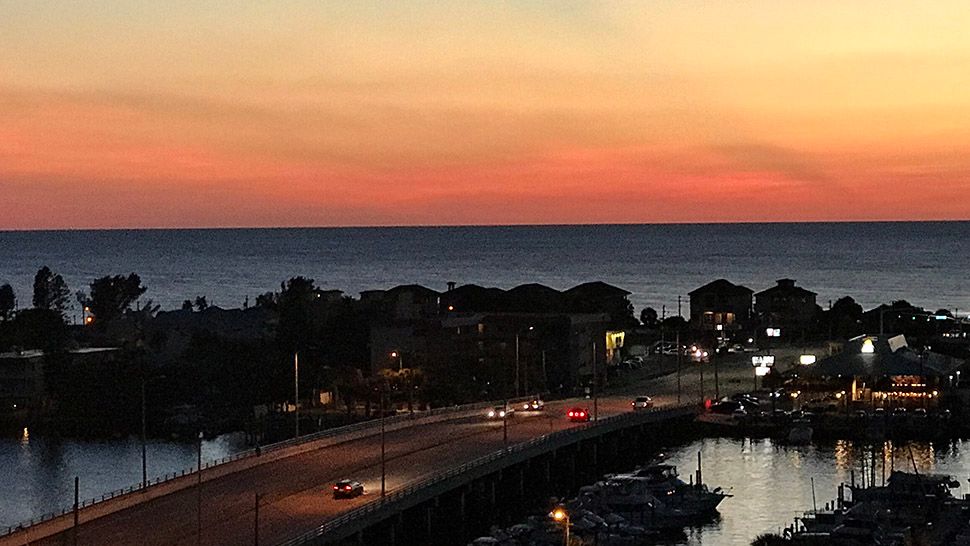 Submitted via the Spectrum Bay News 9 app: Sunset over the St. Pete Beach looking toward Treasure Island, Sunday, Oct. 21, 2018. (Courtesy of Val Stunja)