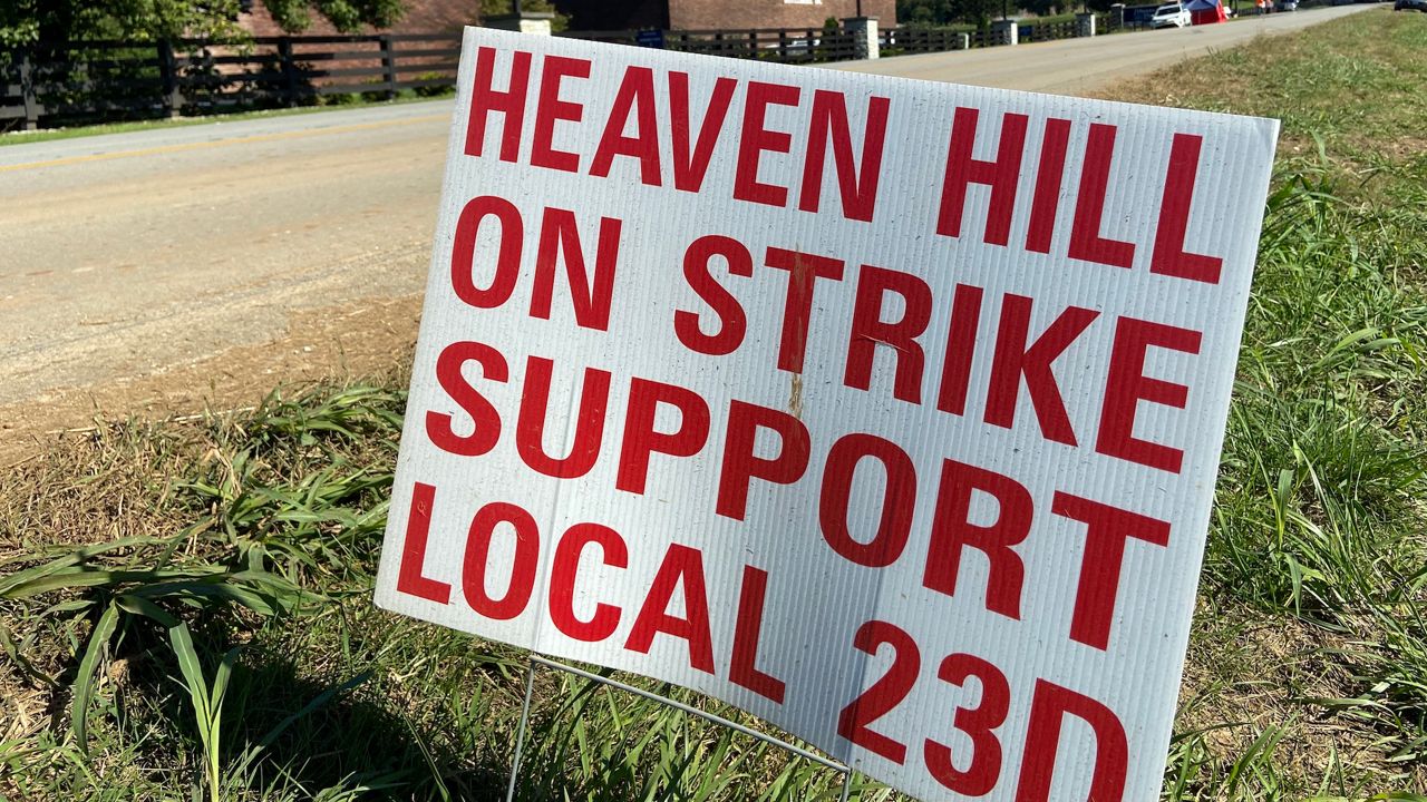 Striking Heaven Hill workers reached a deal with the company. (Spectrum News 1 KY/Adam K. Raymond)